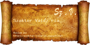 Szakter Valéria névjegykártya