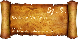 Szakter Valéria névjegykártya