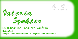 valeria szakter business card